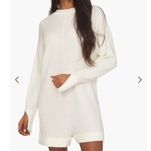 NWT WE WORE WHAT CABLE KNIT SWEATER ROMPER